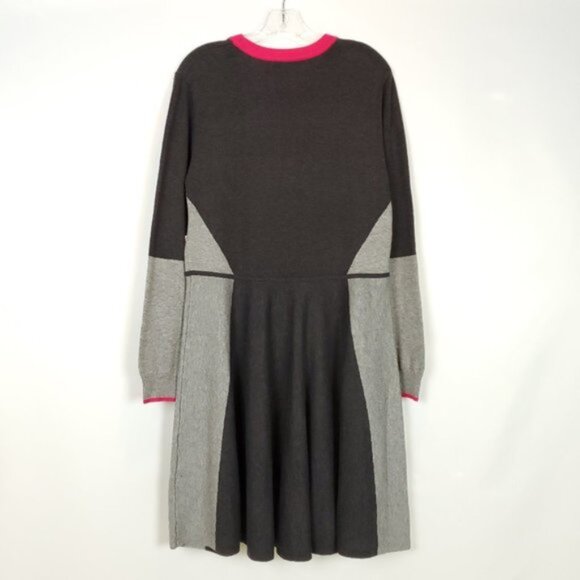 ELIZA J Dress Long Sleeve Colorblock Midi Size XL - Picture 2 of 5